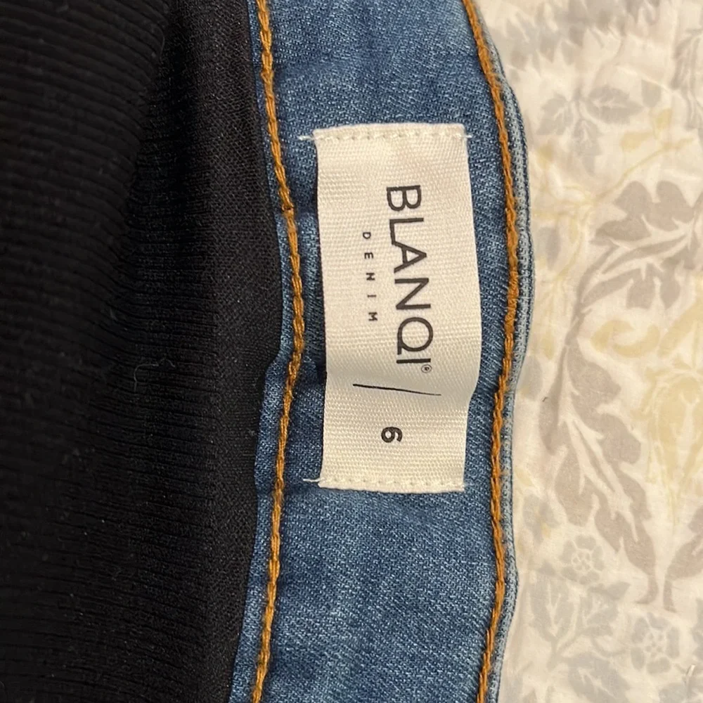 Blanqi maternity band jeans, size 6, clean wash skinny jeans
